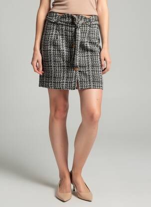 Jupe courte coupe droite noir ANDY & LUCY femme