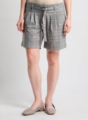 Short fermeture zippée sous rabat boutonné gris SCHOOL RAG femme