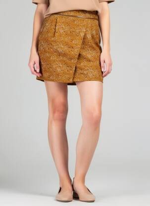 Jupe courte poches jaune SCHOOL RAG femme
