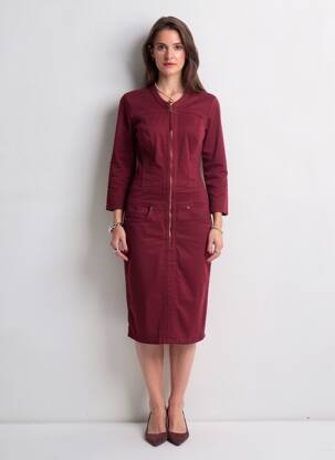 Robe mi-longue manches longues manches longues rouge SALSA femme