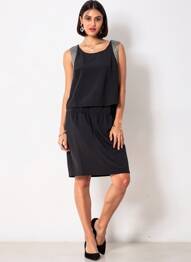 Robe mi-longue coupe fluide sans manche noir SCHOOL RAG femme