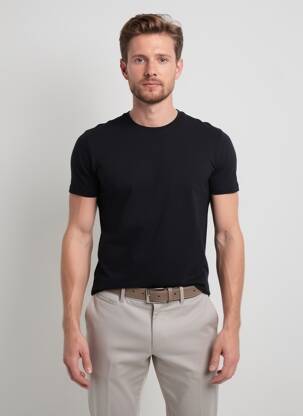 T-shirt stretch manches courtes noir EMINENCE homme