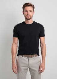 T-shirt stretch manches courtes noir EMINENCE homme