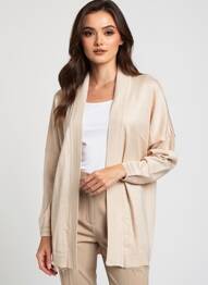 Gilet manches longues stretch beige BISBIGLI femme