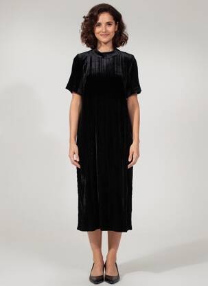Robe pull stretch manches courtes noir COMPTOIR DES COTONNIERS femme
