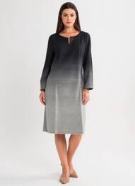 Robe mi-longue manches 3/4 manches 3/4 gris D.SPORT femme