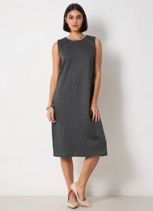 Robe mi-longue sans manche sans manche gris BROOKS BROTHERS femme