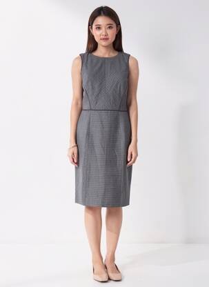 Robe mi-longue sans manche sans manche gris BROOKS BROTHERS femme