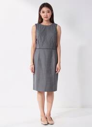 Robe mi-longue sans manche sans manche gris BROOKS BROTHERS femme