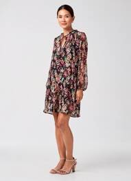 Robe courte manches longues manches longues noir COMPTOIR DES COTONNIERS femme