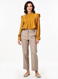Blouse tissage popeline manches longues jaune LA FEE MARABOUTEE femme