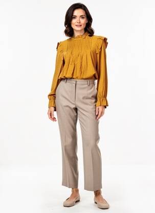 Blouse tissage popeline manches longues jaune LA FEE MARABOUTEE femme