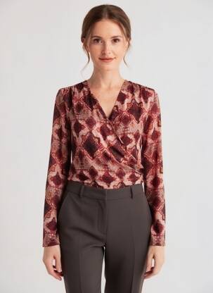 T-shirt manches longues manches longues orange LA FEE MARABOUTEE femme