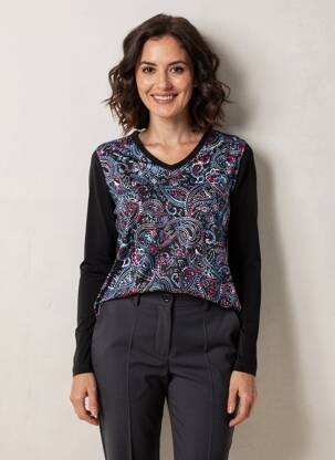 T-shirt manches longues manches longues noir LA FEE MARABOUTEE femme