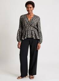 Blouse tissage popeline manches longues noir LA FEE MARABOUTEE femme