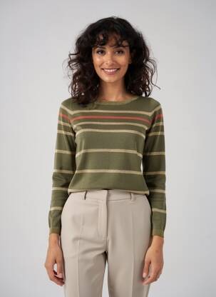 Pull stretch manches longues vert D.SPORT femme