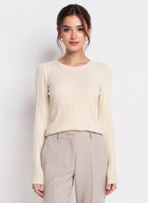 Pull stretch manches longues or CLAUDIUS femme
