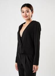 Blazer poignets boutonnés noir LA FEE MARABOUTEE femme