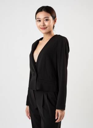Blazer poignets boutonnés noir LA FEE MARABOUTEE femme