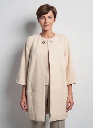 Manteau long coupe cintrée sans capuche rose DEVERNOIS femme