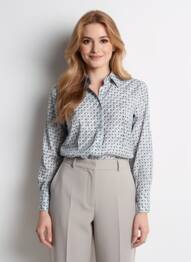Chemisier coupe cintrée manches longues gris COTON DOUX femme