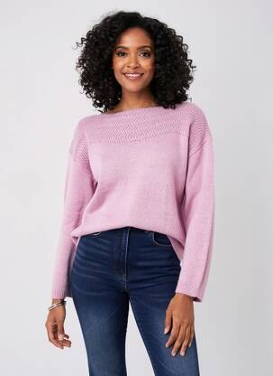 Pull col bateau manches longues violet THERMOLACTYL BY DAMART femme