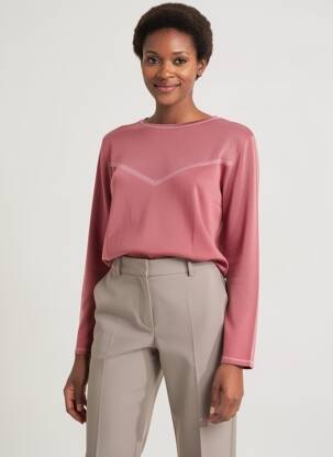Pull coupe cintrée manches longues rose THERMOLACTYL BY DAMART femme