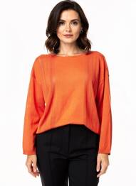 Pull stretch manches longues orange DAMART femme