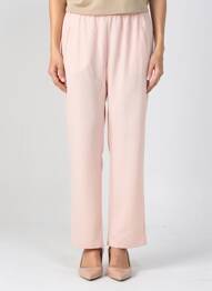 Pantalon droit taille élastique taille normale rose DEVERNOIS femme