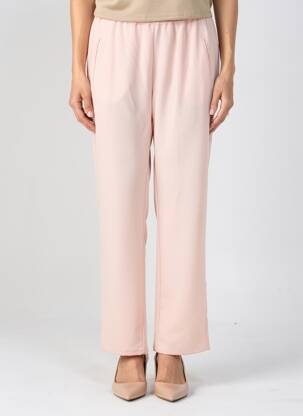 Pantalon droit taille élastique taille normale rose DEVERNOIS femme
