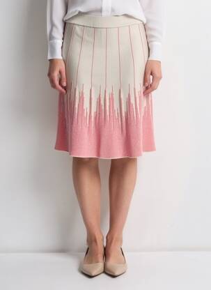 Jupe mi-longue coupe évasée beige CLAUDIUS femme
