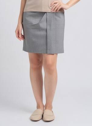 Jupe courte taille à pinces gris IKKS femme
