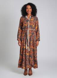 Robe longue manches longues manches longues orange RHUM RAISIN femme