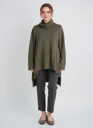 Pull tunique manches longues manches longues vert RHUM RAISIN femme
