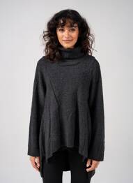 Pull tunique manches longues manches longues noir RHUM RAISIN femme