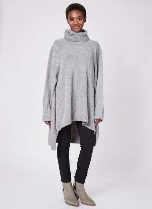Pull tunique manches longues manches longues gris RHUM RAISIN femme