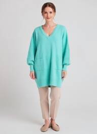 Pull tunique manches longues manches longues bleu RHUM RAISIN femme