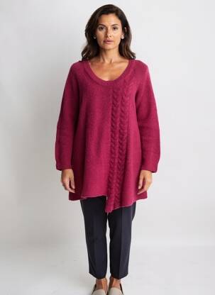Pull tunique col rond manches longues violet RHUM RAISIN femme