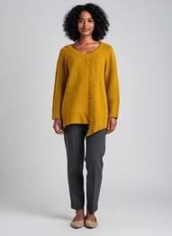 Pull tunique col rond manches longues jaune RHUM RAISIN femme
