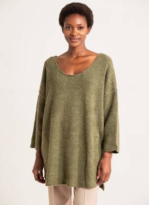 Pull tunique col rond manches longues vert RHUM RAISIN femme