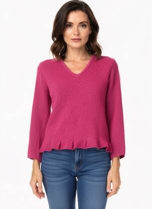 Pull coupe cintrée manches longues violet RHUM RAISIN femme
