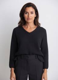 Pull coupe cintrée manches longues noir RHUM RAISIN femme