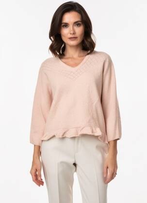 Pull coupe cintrée manches longues rose RHUM RAISIN femme