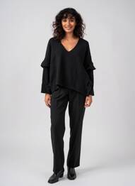 Pull col v manches longues noir RHUM RAISIN femme