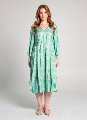 Robe mi-longue manches 3/4 manches 3/4 vert RHUM RAISIN femme