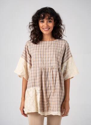 Tunique manches courtes col rond beige RHUM RAISIN femme