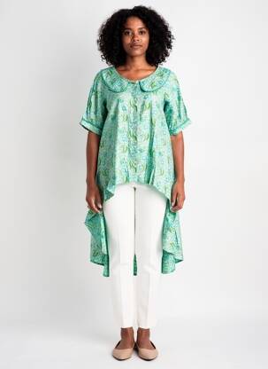 Tunique manches courtes col rond vert RHUM RAISIN femme