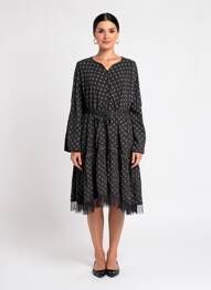 Robe mi-longue manches longues manches longues noir RHUM RAISIN femme