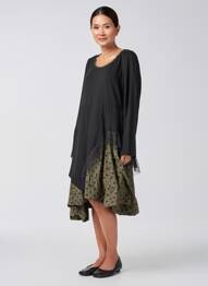 Robe mi-longue manches longues manches longues noir RHUM RAISIN femme