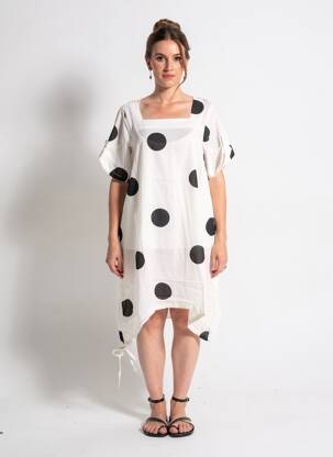 Robe mi-longue manches courtes manches courtes blanc RHUM RAISIN femme